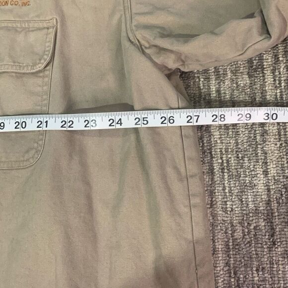 Vintage Berne Mens 2XL Button Front Fleece Lined Work Coat Tan Chest Pockets - Picture 4 of 8